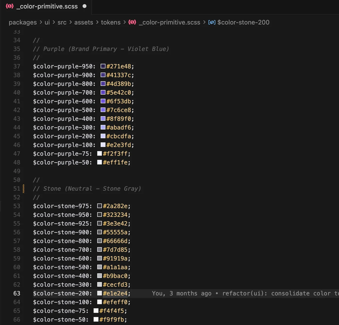 Color tokens SCSS setup